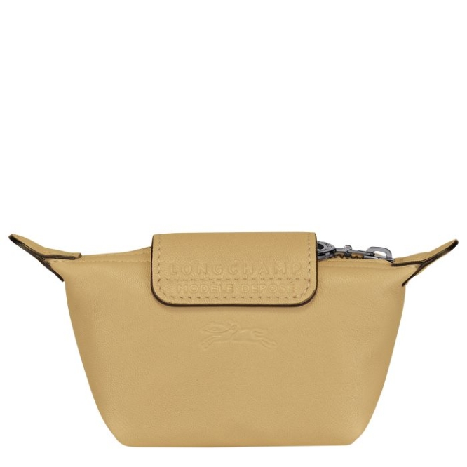 Women's Longchamp Le Pliage Cuir Cardholders & Coin Purses Beige | UAE-3758JR