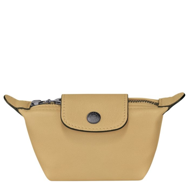 Women\'s Longchamp Le Pliage Cuir Cardholders & Coin Purses Beige | UAE-3758JR