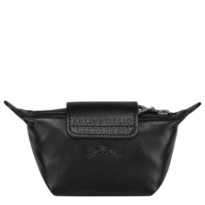 Women's Longchamp Le Pliage Cuir Cardholders & Coin Purses Black | UAE-6872UH