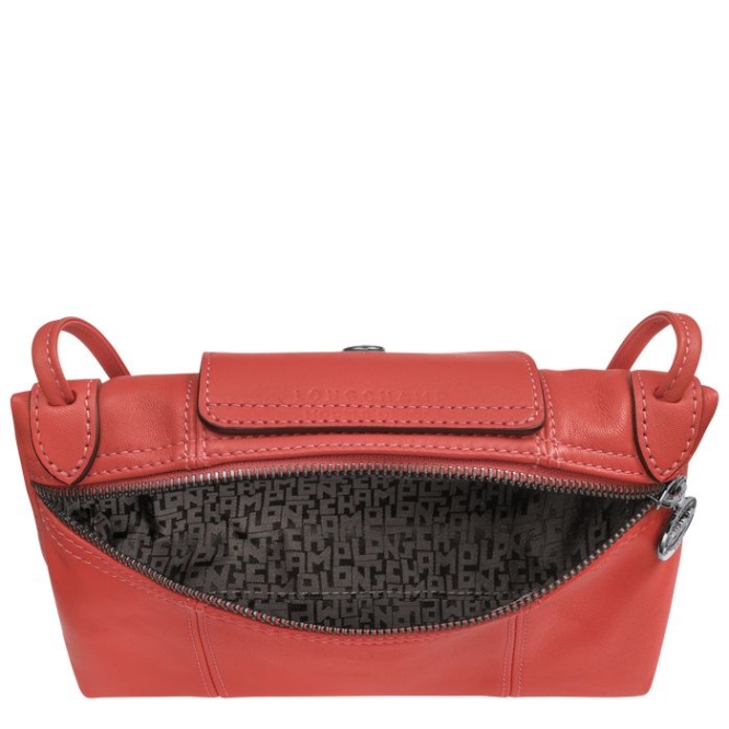 Women's Longchamp Le Pliage Cuir Crossbody Bags Red | UAE-1305MH