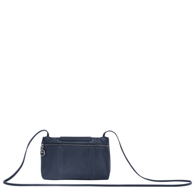 Women's Longchamp Le Pliage Cuir Crossbody Bags Navy | UAE-1460HG