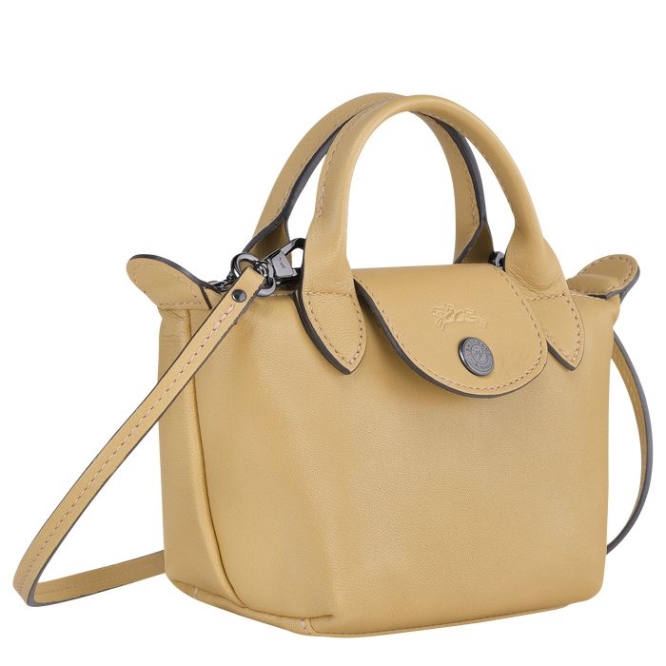 Women's Longchamp Le Pliage Cuir Crossbody Bags Beige | UAE-2694GV