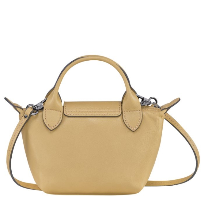 Women's Longchamp Le Pliage Cuir Crossbody Bags Beige | UAE-2694GV