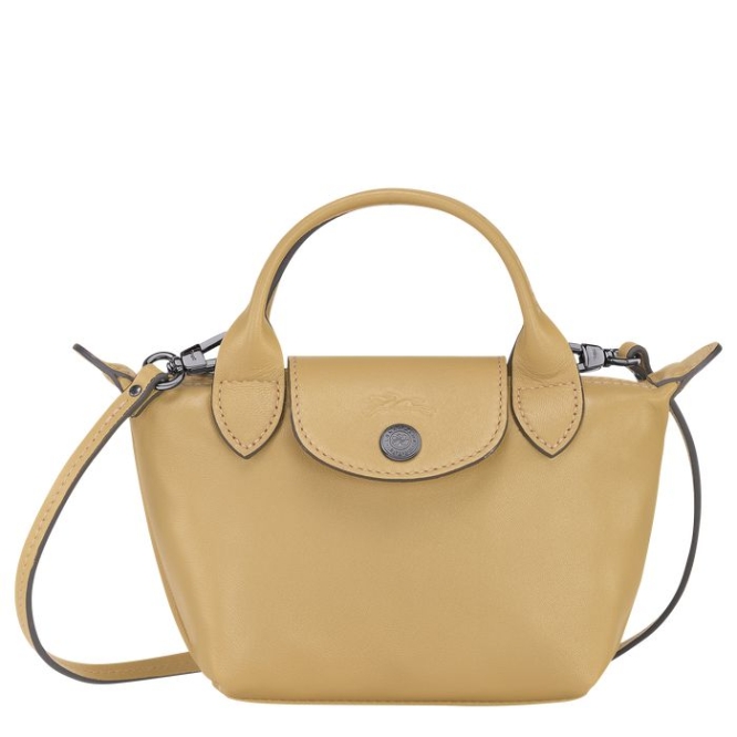 Women\'s Longchamp Le Pliage Cuir Crossbody Bags Beige | UAE-2694GV