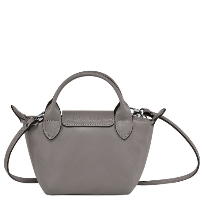 Women's Longchamp Le Pliage Cuir Crossbody Bags Grey | UAE-2815CA