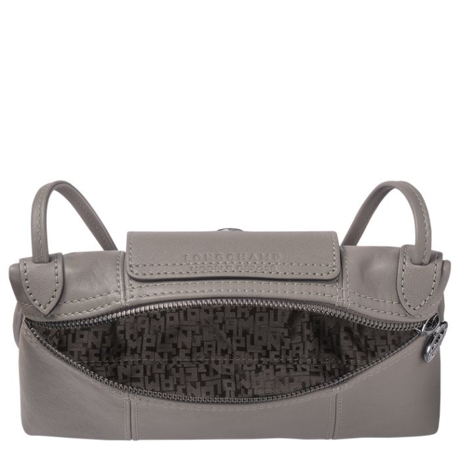 Women's Longchamp Le Pliage Cuir Crossbody Bags Grey | UAE-5390LN