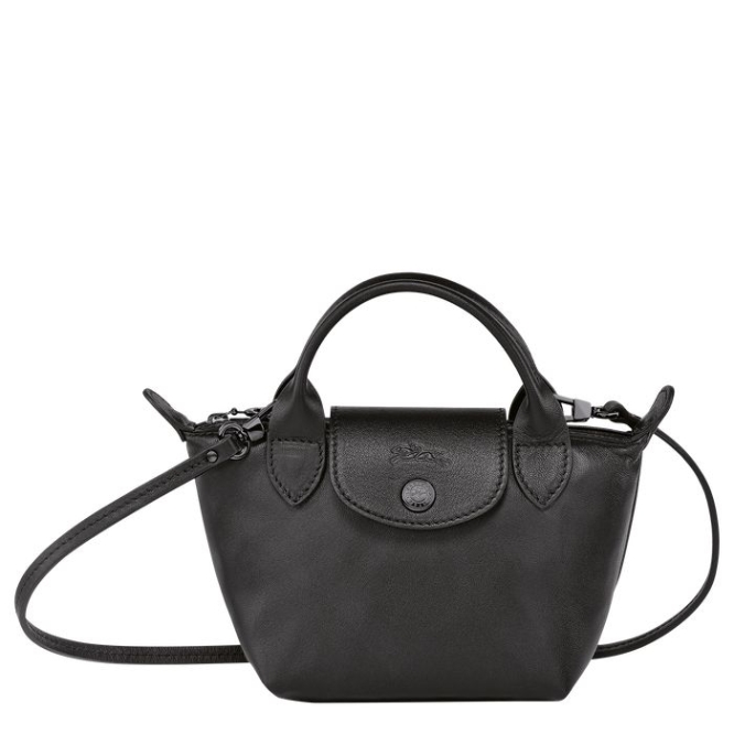 Women\'s Longchamp Le Pliage Cuir Crossbody Bags Black | UAE-5468SK