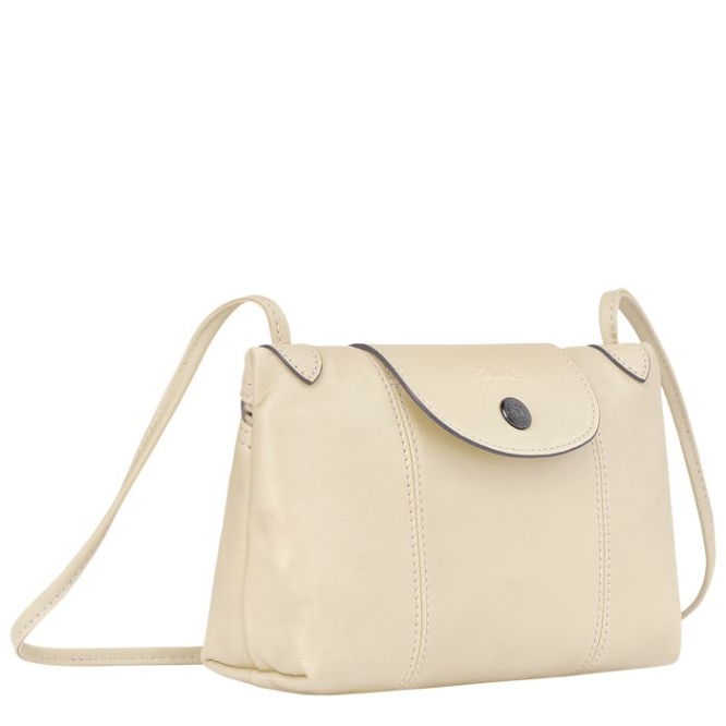 Women's Longchamp Le Pliage Cuir Crossbody Bags Beige | UAE-5920QV