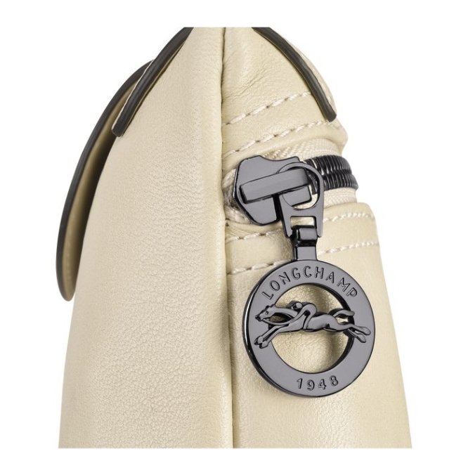 Women's Longchamp Le Pliage Cuir Crossbody Bags Beige | UAE-5920QV