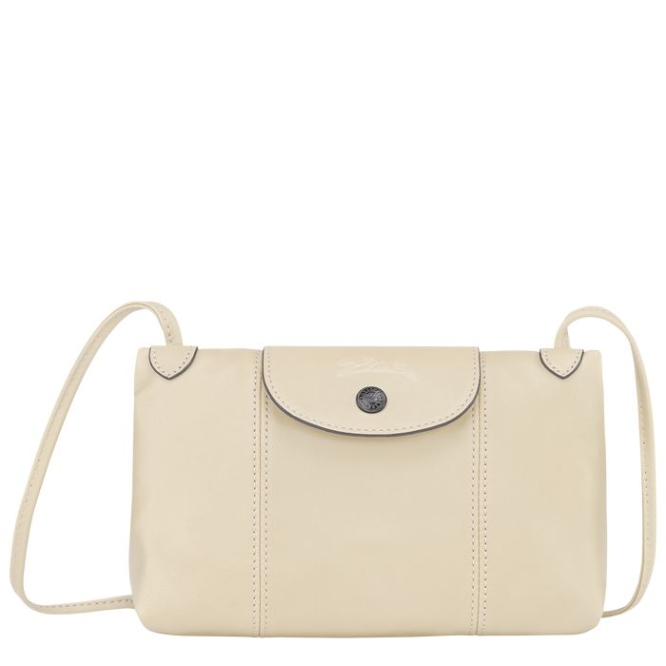 Women\'s Longchamp Le Pliage Cuir Crossbody Bags Beige | UAE-5920QV