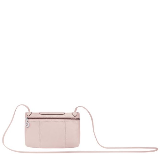 Women's Longchamp Le Pliage Cuir Crossbody Bags Pink | UAE-7385WN