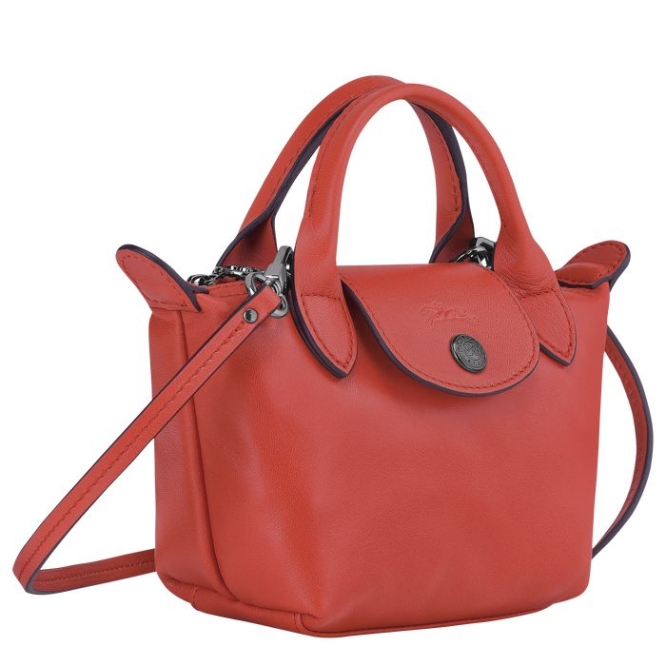 Women's Longchamp Le Pliage Cuir Crossbody Bags Red | UAE-7691TW