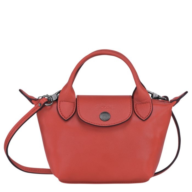 Women\'s Longchamp Le Pliage Cuir Crossbody Bags Red | UAE-7691TW