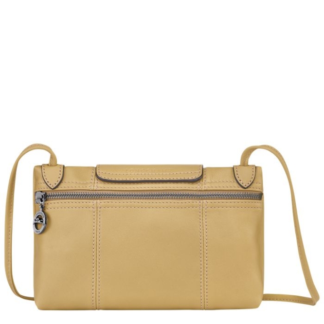 Women's Longchamp Le Pliage Cuir Crossbody Bags Beige | UAE-7952GV