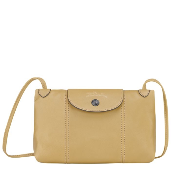 Women\'s Longchamp Le Pliage Cuir Crossbody Bags Beige | UAE-7952GV