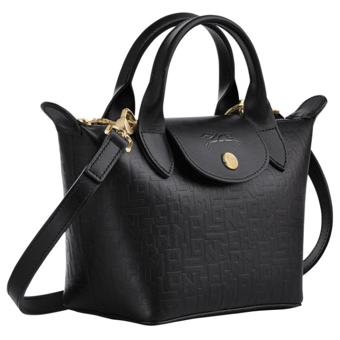 Women's Longchamp Le Pliage Cuir Lgp XS Top-handle Bags Black | UAE-5270ZP