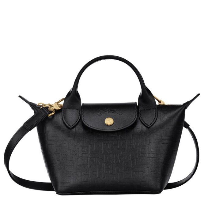 Women\'s Longchamp Le Pliage Cuir Lgp XS Top-handle Bags Black | UAE-5270ZP