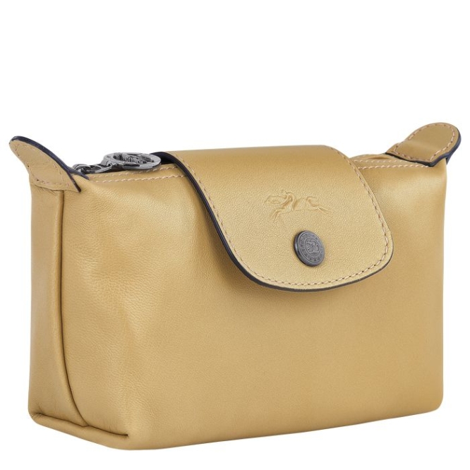 Women's Longchamp Le Pliage Cuir Pouches & Cases Beige | UAE-3204ZW