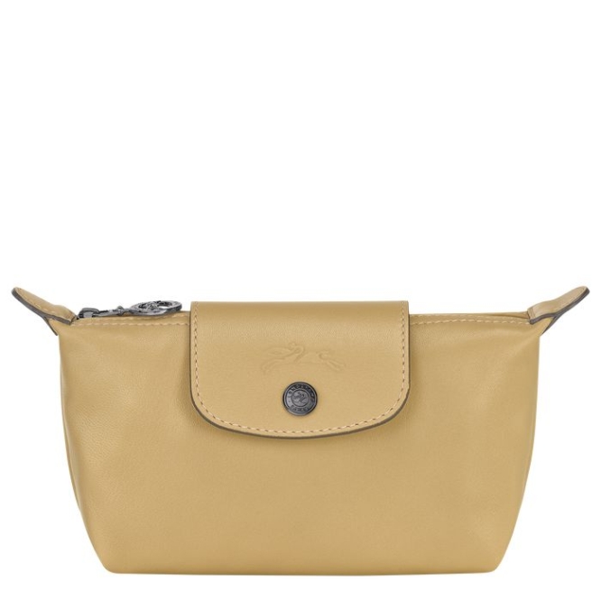 Women\'s Longchamp Le Pliage Cuir Pouches & Cases Beige | UAE-3204ZW