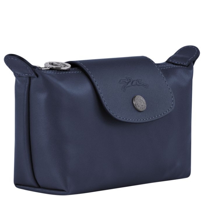 Women's Longchamp Le Pliage Cuir Pouches & Cases Navy | UAE-9125UP