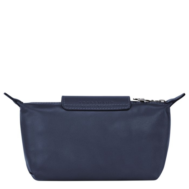 Women's Longchamp Le Pliage Cuir Pouches & Cases Navy | UAE-9125UP