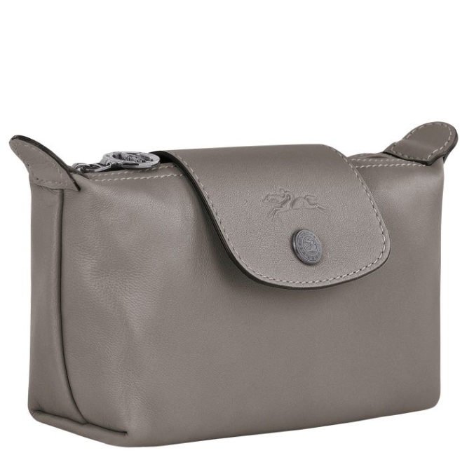 Women's Longchamp Le Pliage Cuir Pouches & Cases Grey | UAE-9503ST