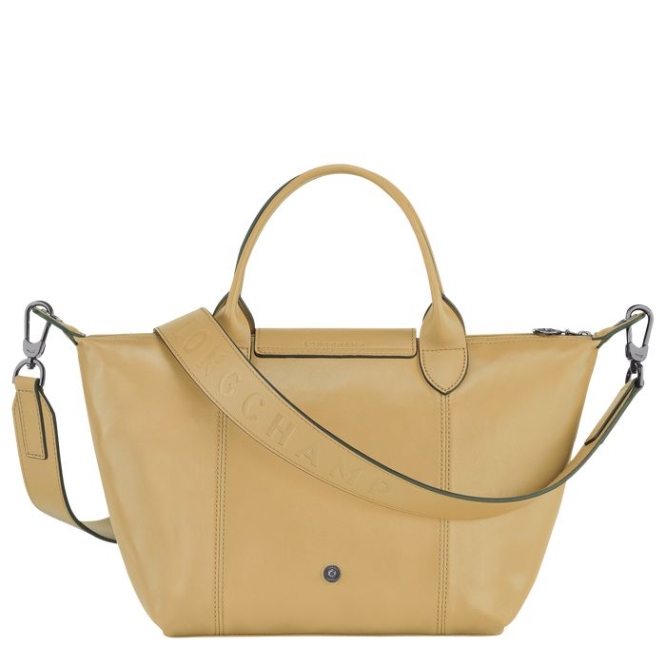 Women's Longchamp Le Pliage Cuir S Top-handle Bags Beige | UAE-3851TE