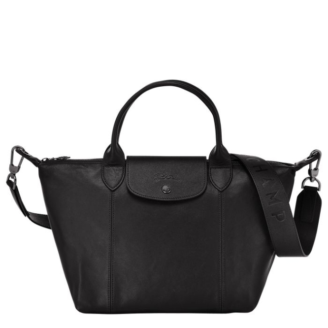 Women\'s Longchamp Le Pliage Cuir S Top-handle Bags Black | UAE-4027OM