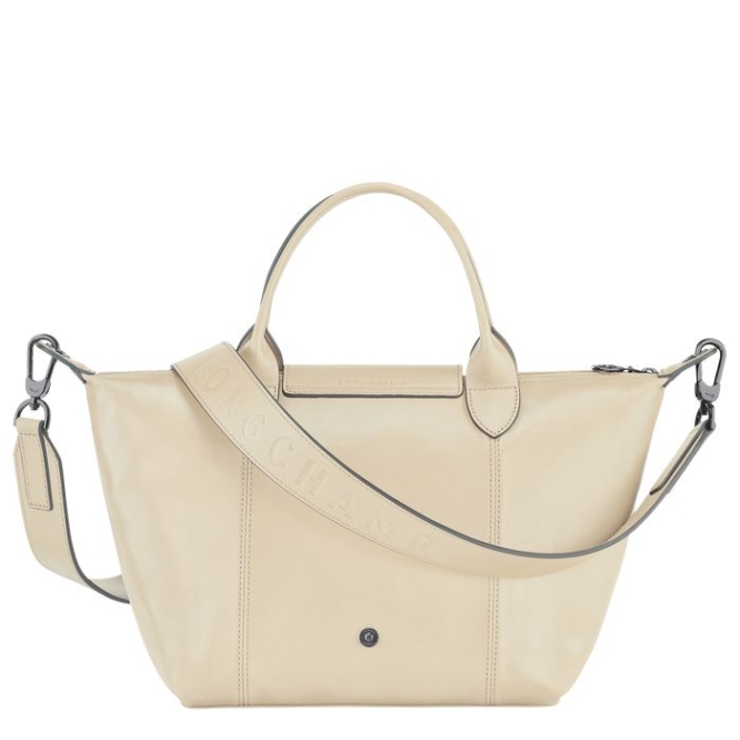 Women's Longchamp Le Pliage Cuir S Top-handle Bags Beige | UAE-9873QH