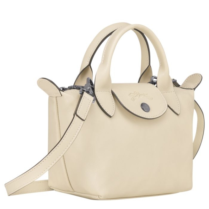 Women's Longchamp Le Pliage Cuir XS Top-handle Bags Beige | UAE-0295ET