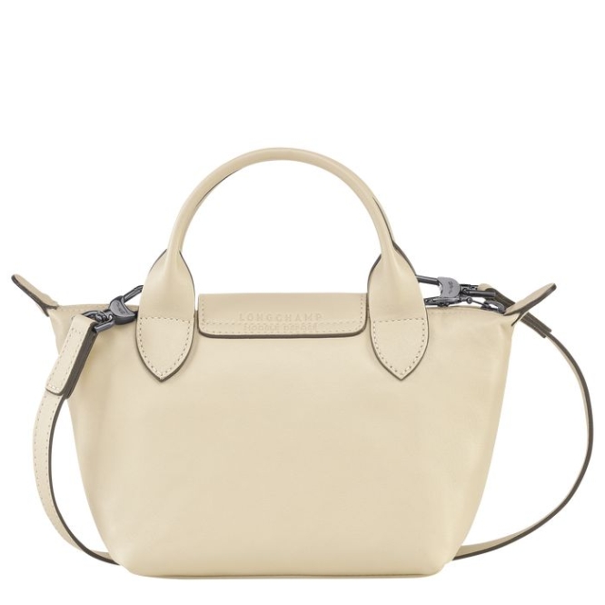 Women's Longchamp Le Pliage Cuir XS Top-handle Bags Beige | UAE-0295ET