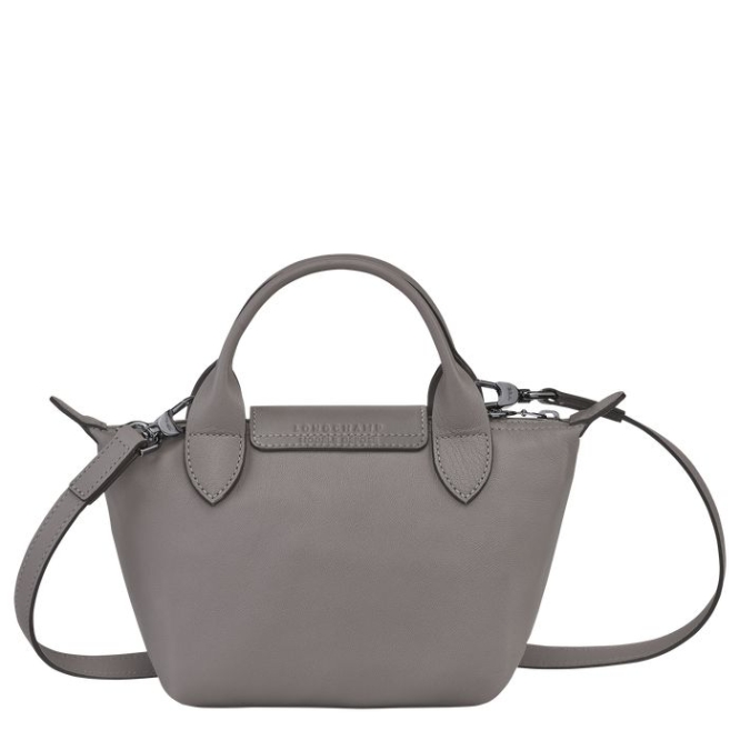 Women's Longchamp Le Pliage Cuir XS Top-handle Bags Grey | UAE-2765YM