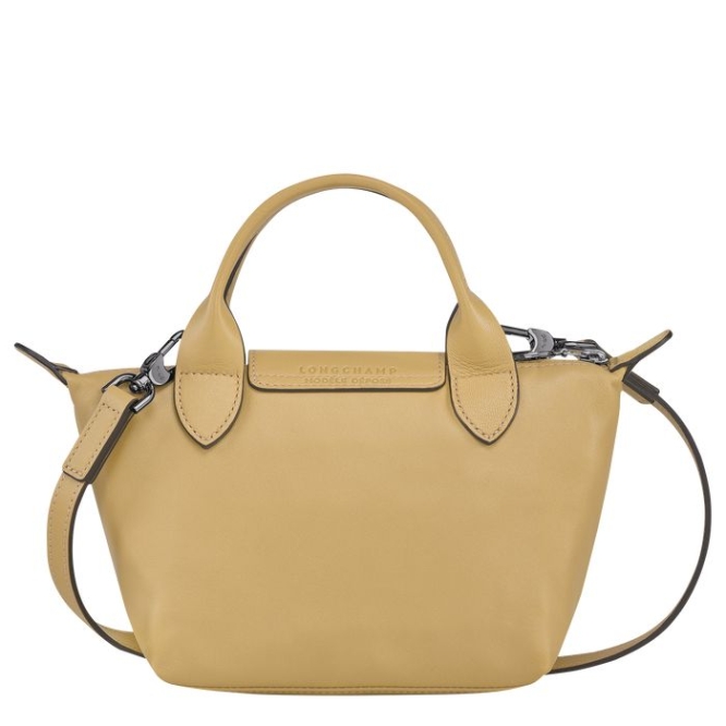 Women's Longchamp Le Pliage Cuir XS Top-handle Bags Beige | UAE-3049DN