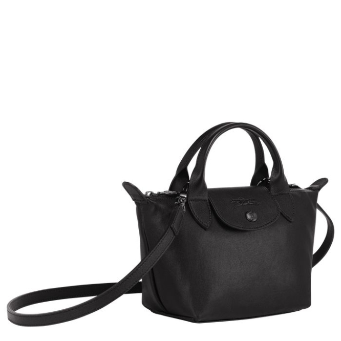 Women's Longchamp Le Pliage Cuir XS Top-handle Bags Black | UAE-8605TR