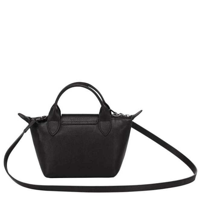 Women's Longchamp Le Pliage Cuir XS Top-handle Bags Black | UAE-8605TR