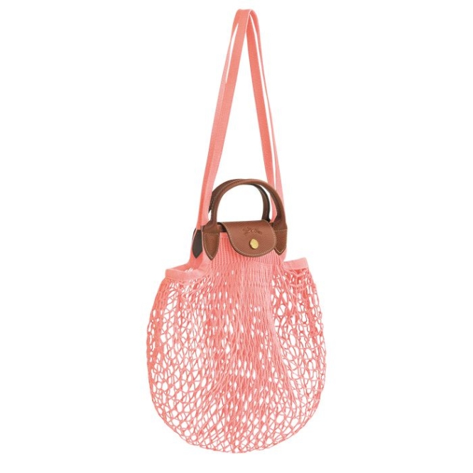 Women's Longchamp Le Pliage Filet Shoulder Bags Pink | UAE-7593SW