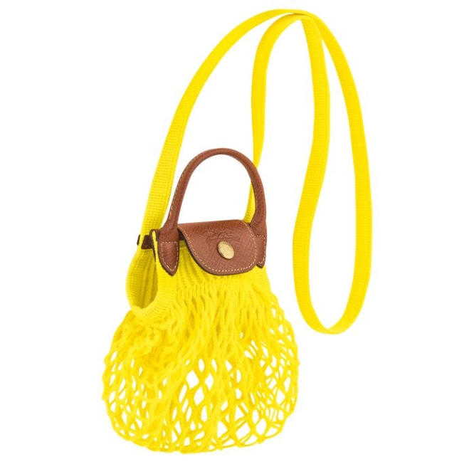 Women's Longchamp Le Pliage Filet XS Crossbody Bags Yellow | UAE-1350MQ