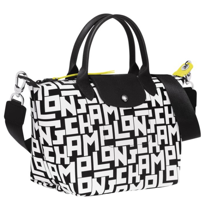 Women's Longchamp Le Pliage Lgp S Top-handle Bags Black White | UAE-8752IQ