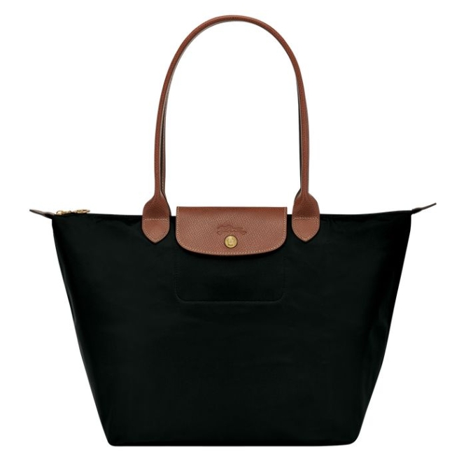 Women\'s Longchamp Le Pliage Original L Shoulder Bags Black | UAE-3819CV