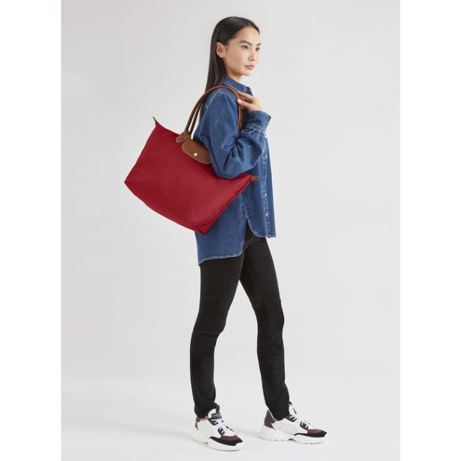 Women's Longchamp Le Pliage Original L Shoulder Bags Red | UAE-5268IL