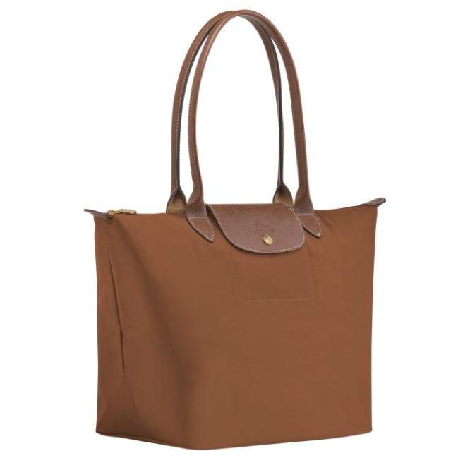 Women's Longchamp Le Pliage Original L Shoulder Bags Brown | UAE-7516SI