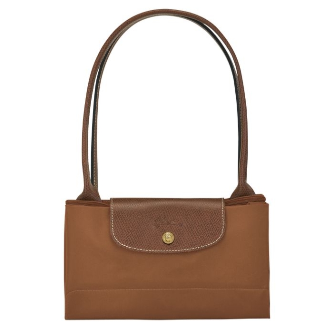 Women's Longchamp Le Pliage Original L Shoulder Bags Brown | UAE-7516SI