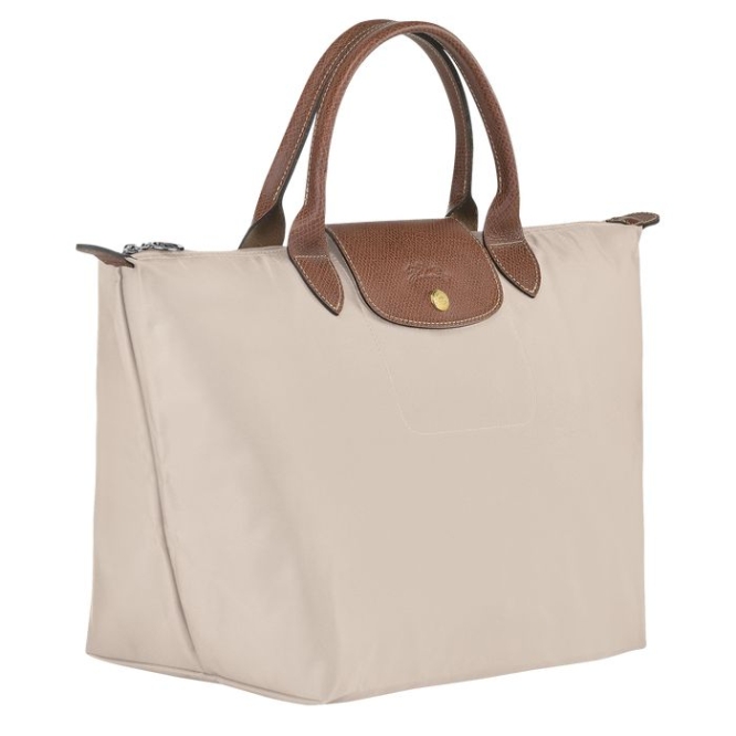 Women's Longchamp Le Pliage Original M Top-handle Bags Beige | UAE-0198RS