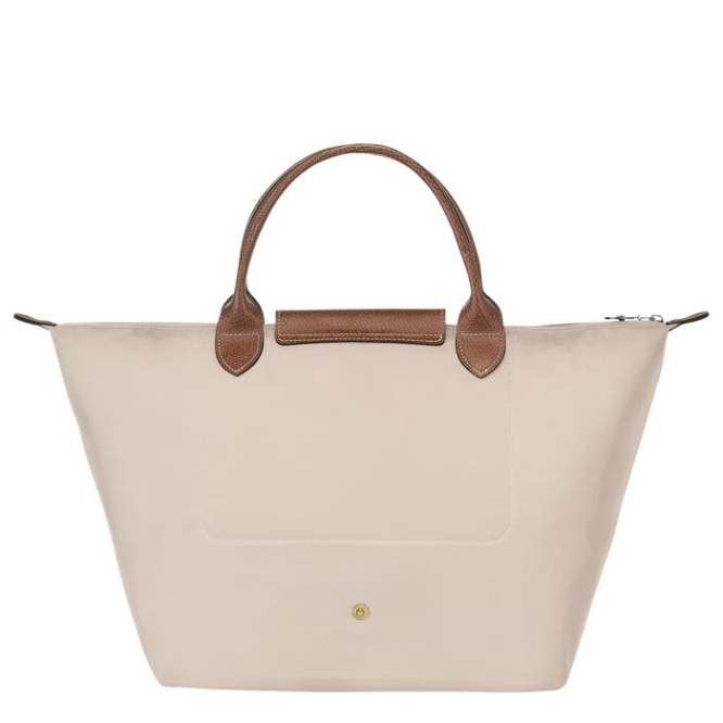 Women's Longchamp Le Pliage Original M Top-handle Bags Beige | UAE-0198RS