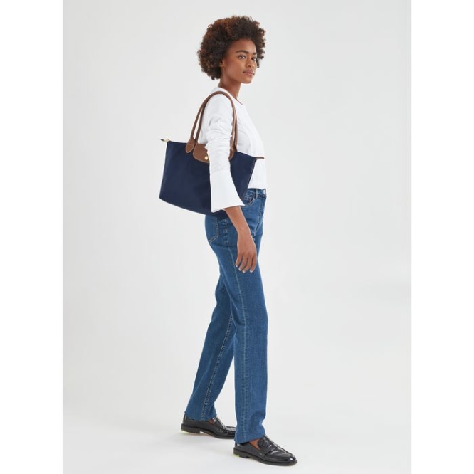 Women's Longchamp Le Pliage Original S Shoulder Bags Navy | UAE-0369YX