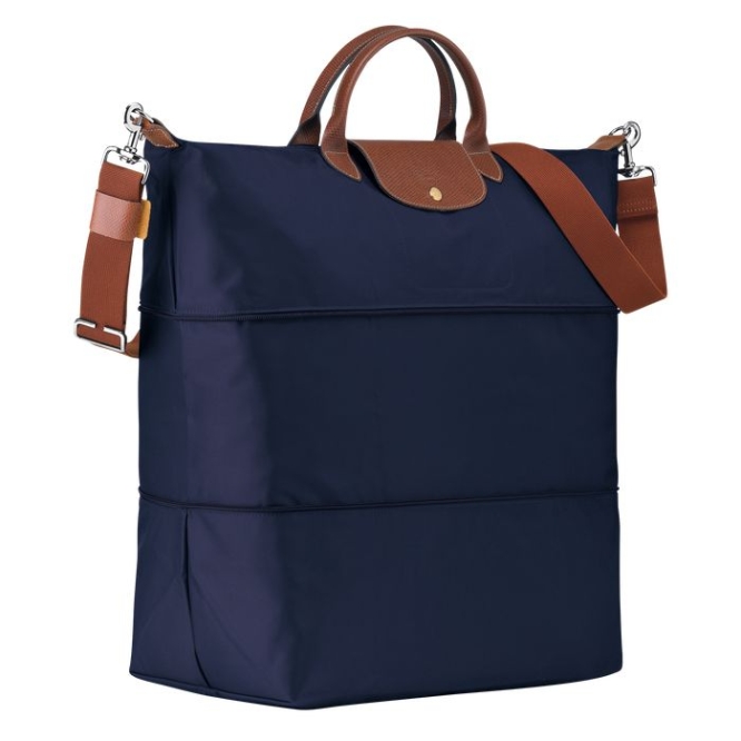 Women's Longchamp Le Pliage Travel Bags Navy | UAE-6024VI