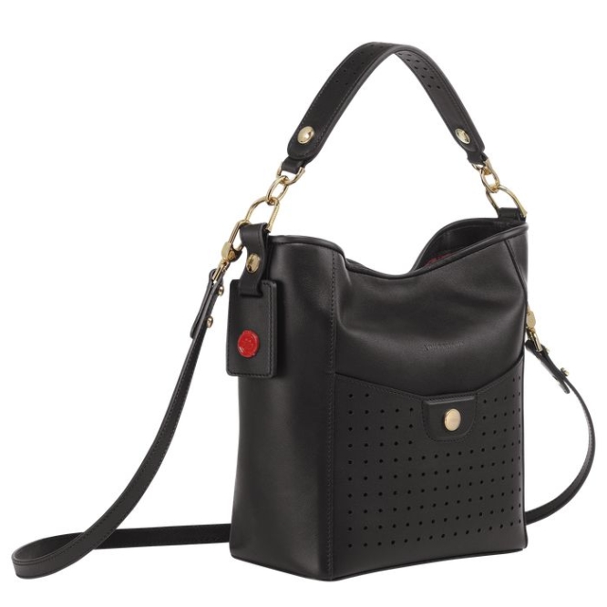 Women's Longchamp Mademoiselle S Shoulder Bags Black | UAE-3908FL