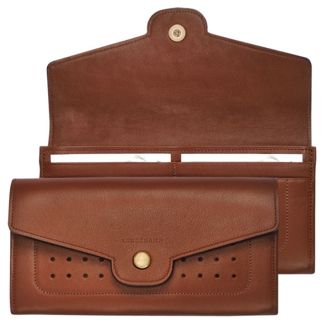 Women\'s Longchamp Mademoiselle Wallets Brown | UAE-3598BP