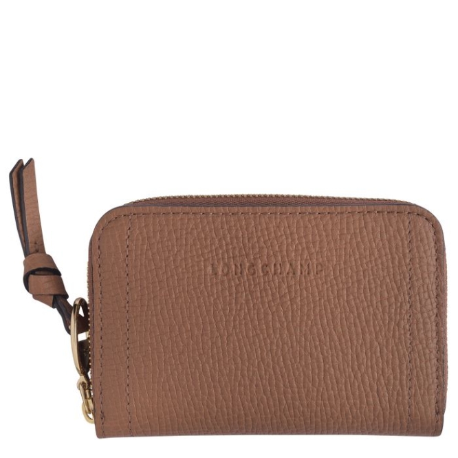 Women\'s Longchamp Mailbox Cardholders & Coin Purses Brown | UAE-1752AM