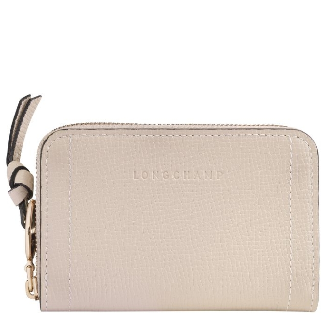 Women\'s Longchamp Mailbox Cardholders & Coin Purses Beige | UAE-3528JP